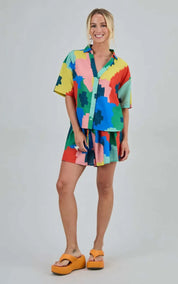 Brava Fabrics Blouse Maxi Flower Oversize Cropped
