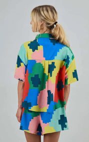 Brava Fabrics Blouse Maxi Flower Oversize Cropped