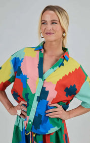 Brava Fabrics Blouse Maxi Flower Oversize Cropped