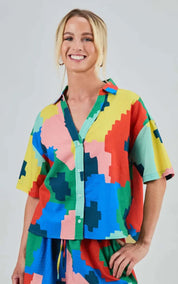 Brava Fabrics Blouse Maxi Flower Oversize Cropped