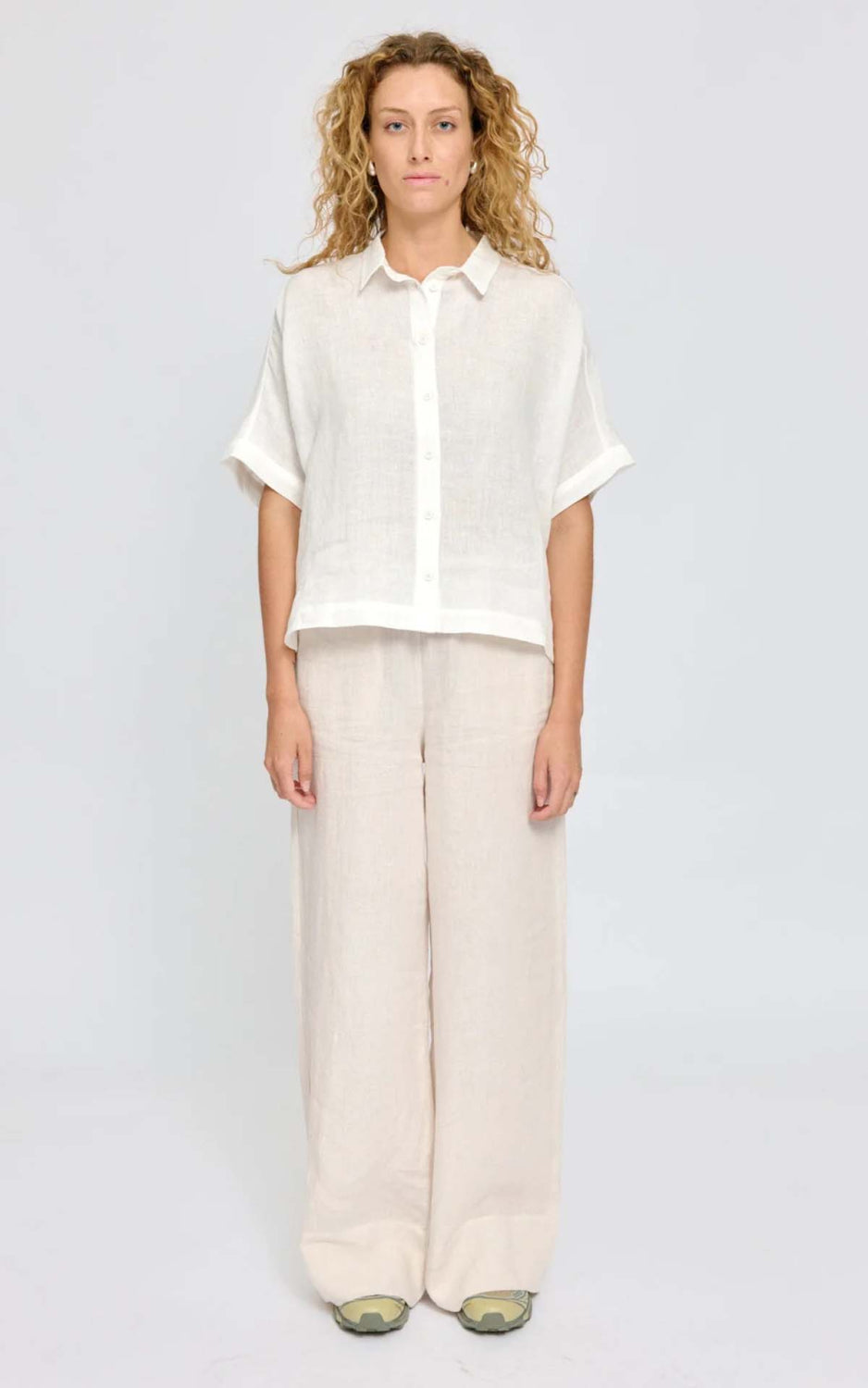 Blouse Short Sleeve Linen