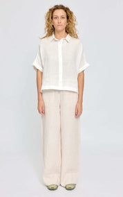 Blouse Short Sleeve Linen