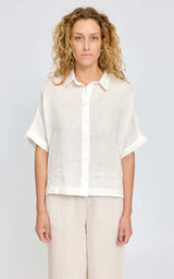 Blouse Short Sleeve Linen