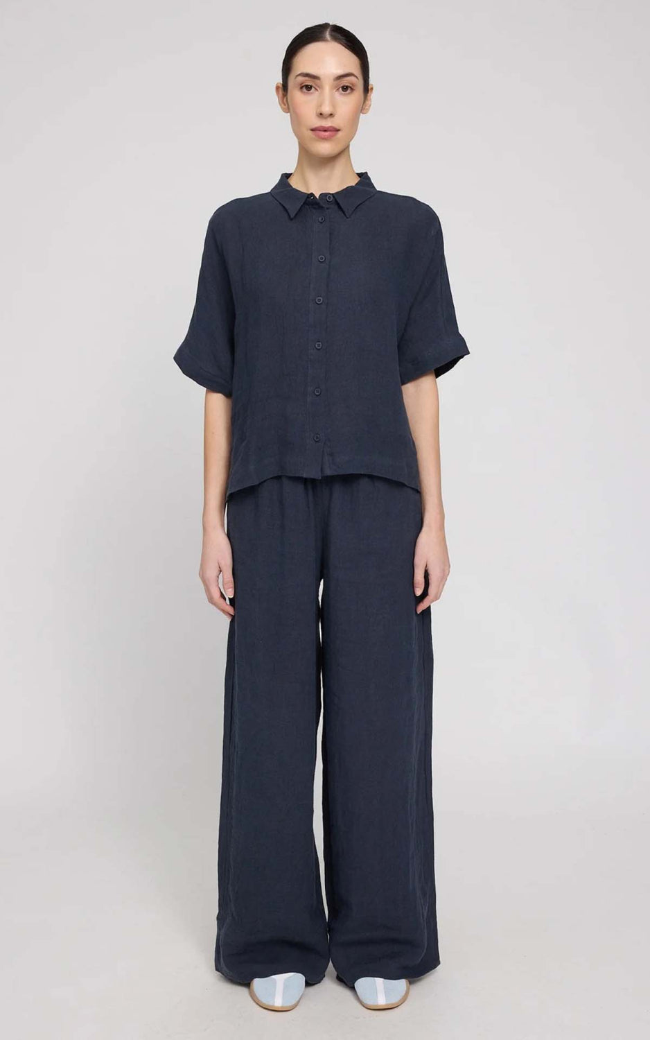 Blouse Short Sleeve Linen