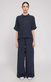 Blouse Short Sleeve Linen