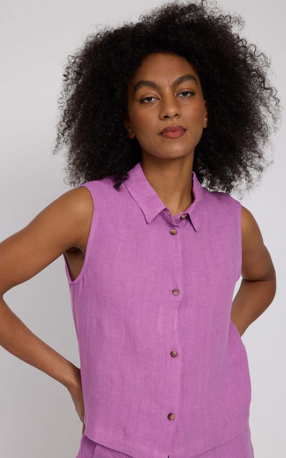 Blouse Sleeveless Linen