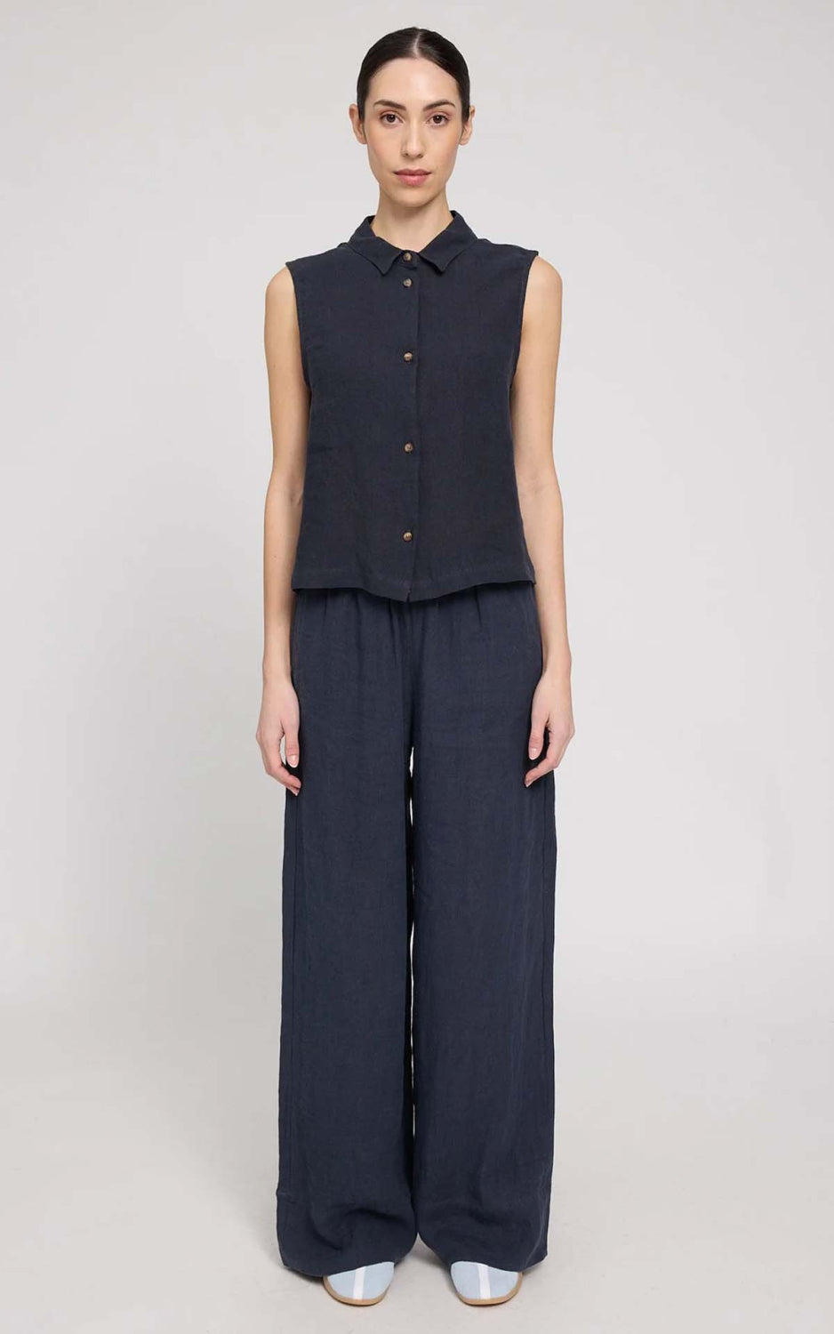 Blouse Sleeveless Linen
