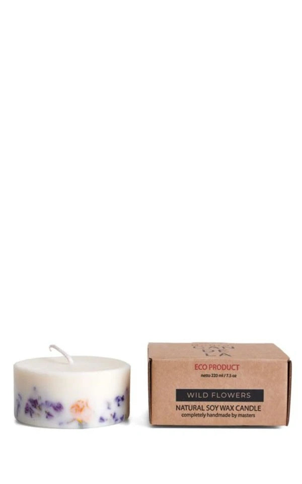 Candle Pillar Wild Flowers Mini