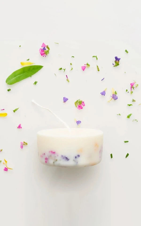 Candle Pillar Wild Flowers Mini