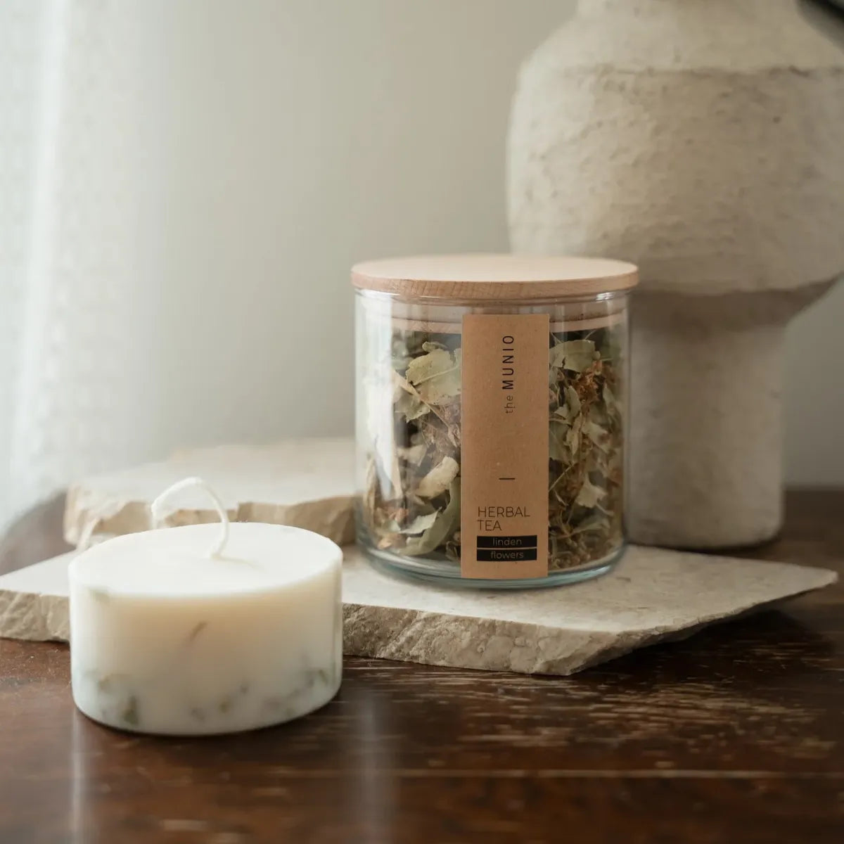 The MUNIO Candle Pillar Mini Linden Flowers