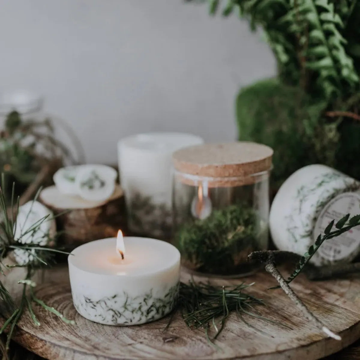 The MUNIO Candle Pillar Mini Moss