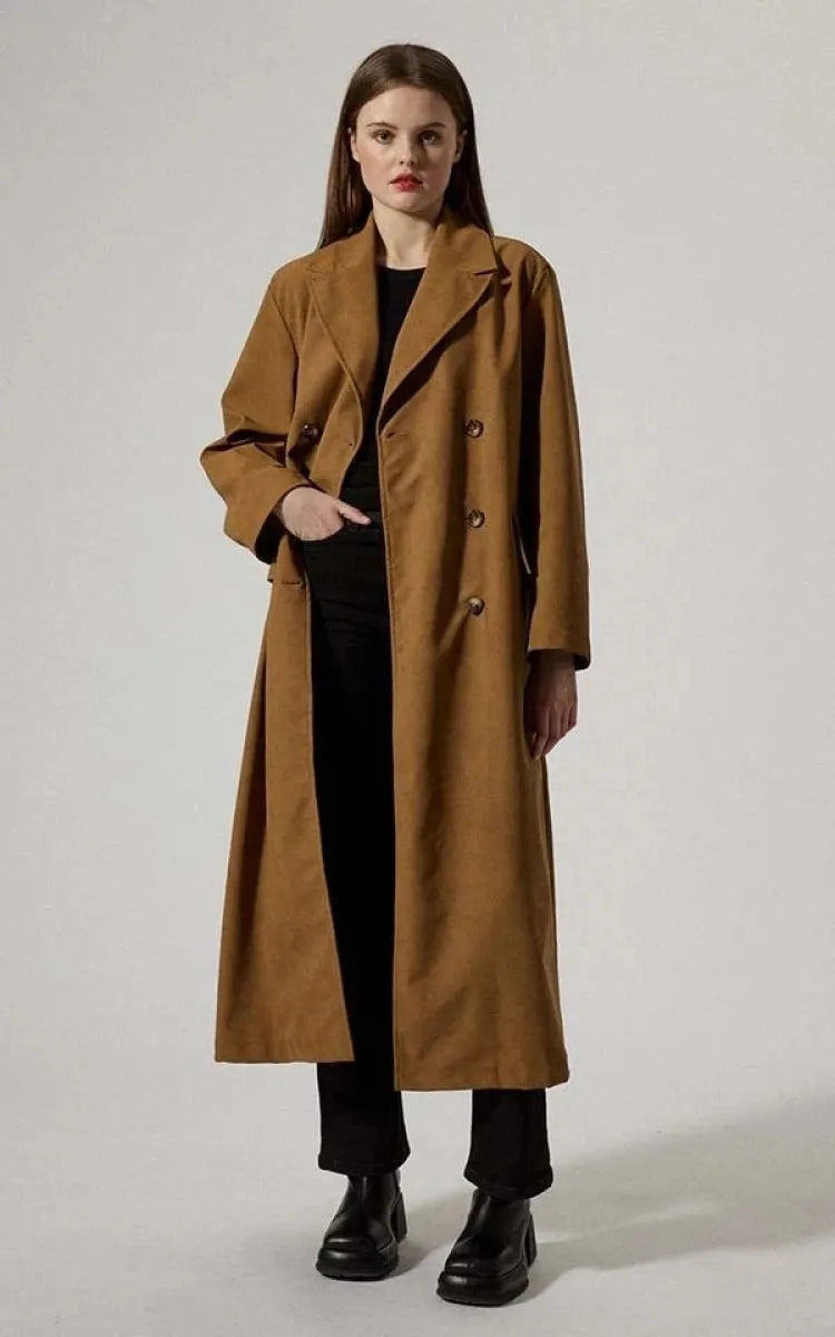 Brixtol Textiles Coat Olivia Faux Suede