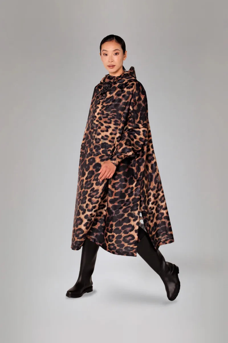Rainkiss Poncho Dark Leopard