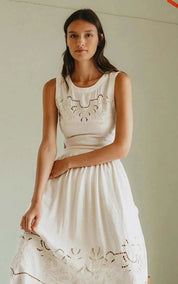indi & cold Dress Embroidered Detail
