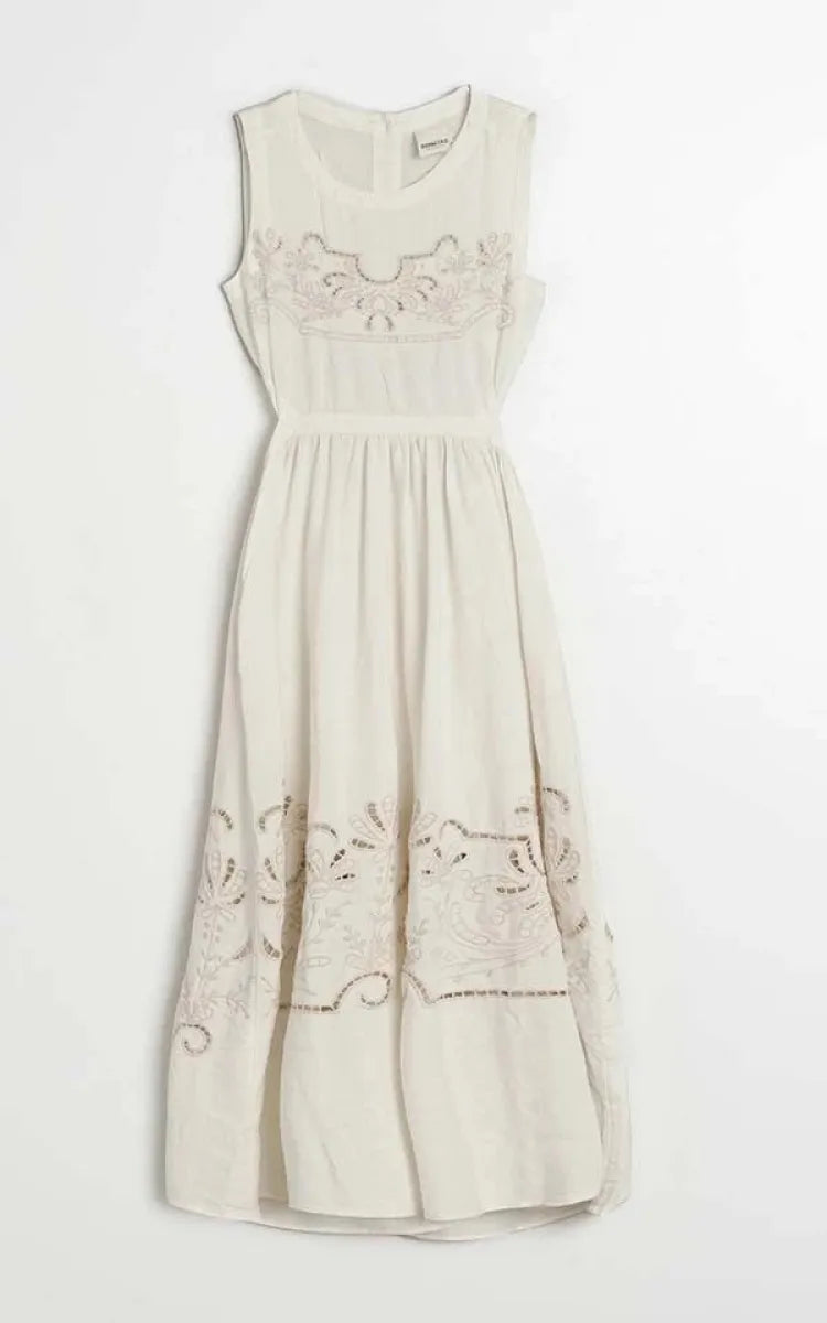 indi & cold Dress Embroidered Detail