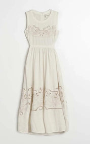 indi & cold Dress Embroidered Detail