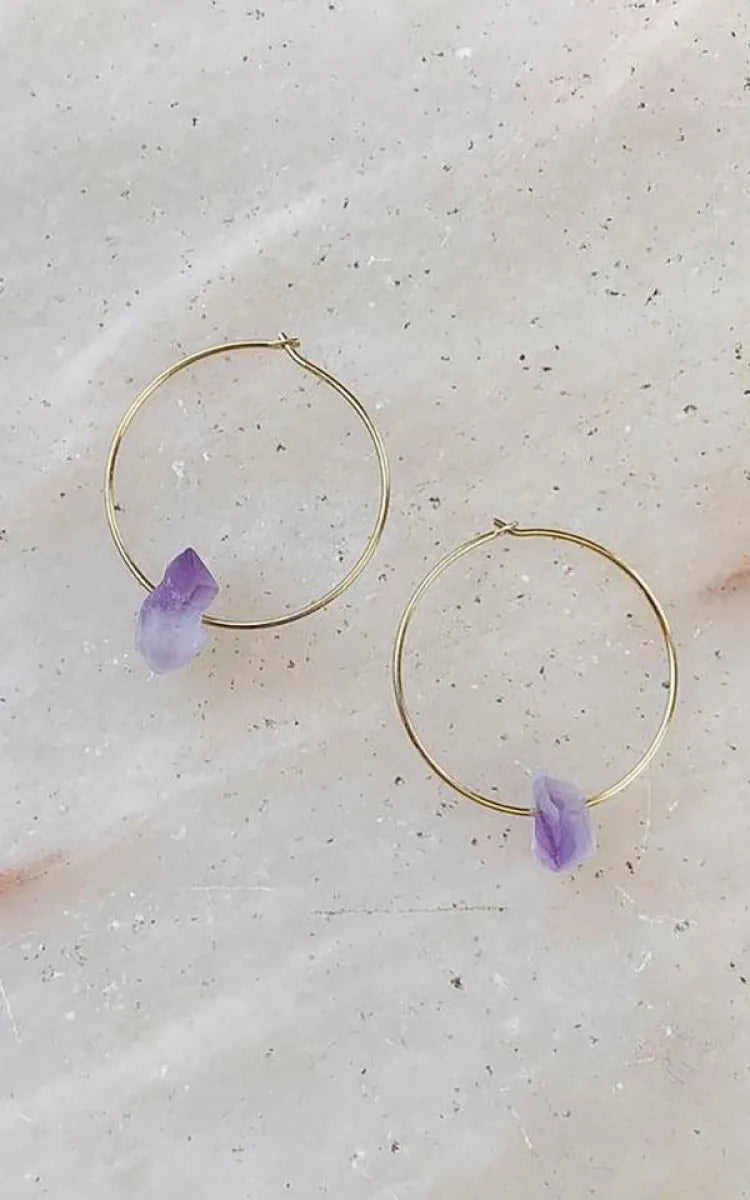 Essyello Earrings Hoops Amethyst