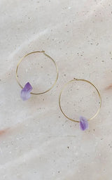 Earrings Hoops Amethyst