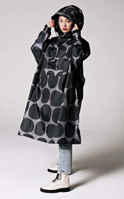 Jacket Poncho Black Polka