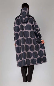 Jacket Poncho Black Polka