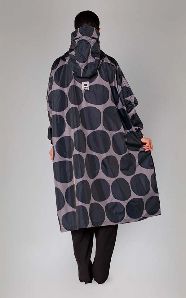 Jacket Poncho Black Polka