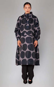 Jacket Poncho Black Polka