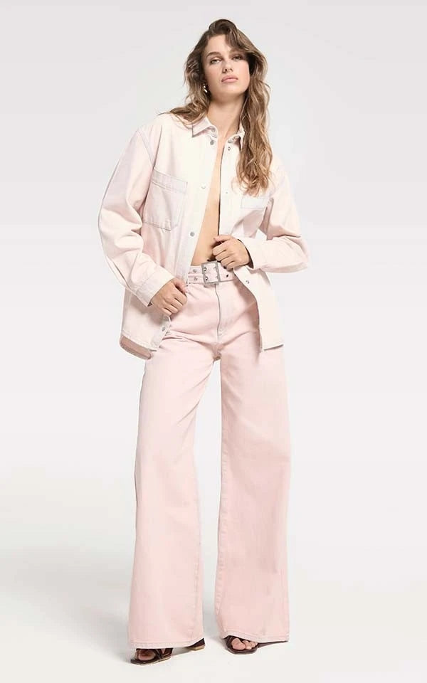 Jeans Palazzo With Belt
