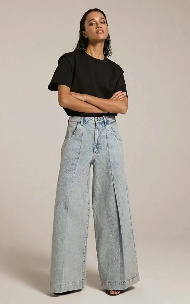 Homage Jeans Wide Leg with Pleat Detail