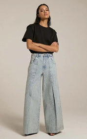 Homage Jeans Wide Leg with Pleat Detail
