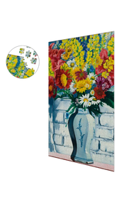 Museum Editions Vase With Flowers Against The Wall