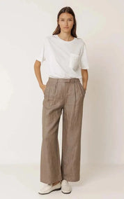 indi & cold Pants Pleated Linen