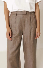 indi & cold Pants Pleated Linen
