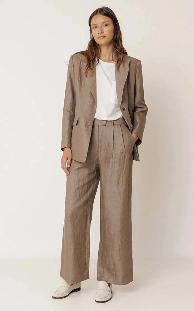 indi & cold Pants Pleated Linen