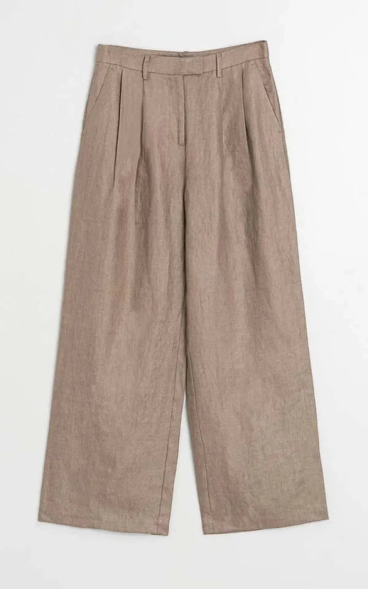 indi & cold Pants Pleated Linen
