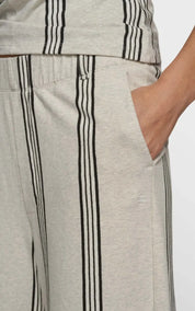 10DAYS Pants wide leg jogger stripes