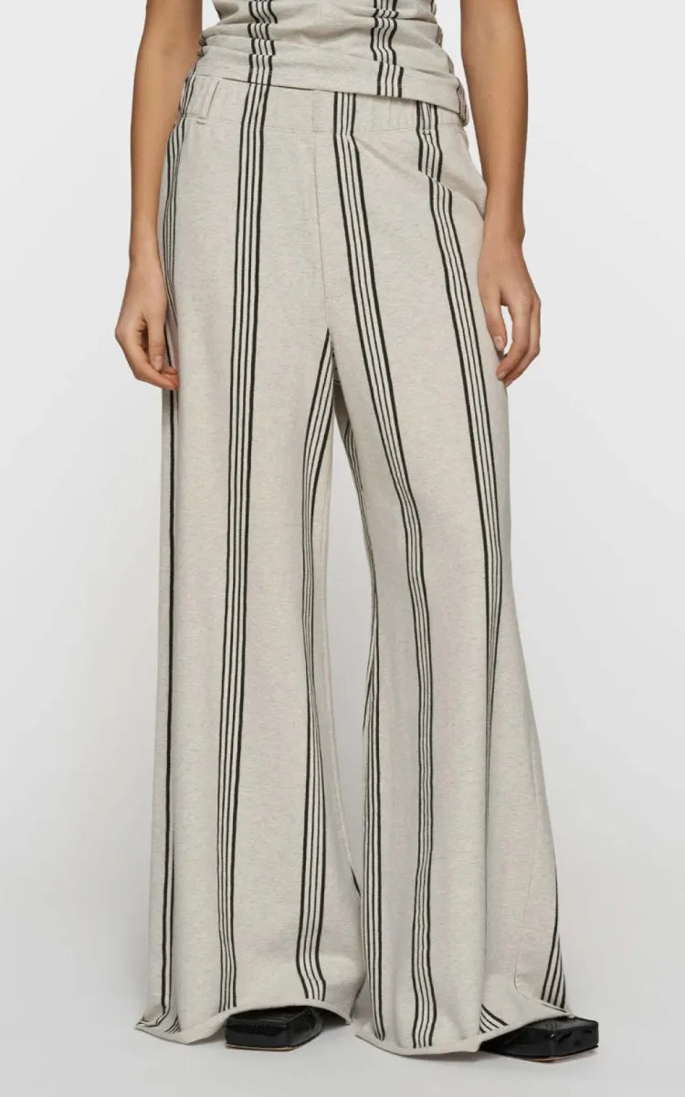 10DAYS Pants wide leg jogger stripes