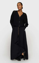 Pants wide pants poplin