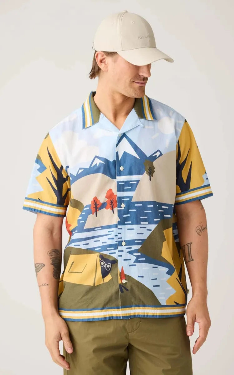 KnowledgeCotton Apparel Shirt Box Fit Landscape AOP