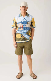KnowledgeCotton Apparel Shirt Box Fit Landscape AOP