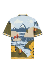 KnowledgeCotton Apparel Shirt Box Fit Landscape AOP