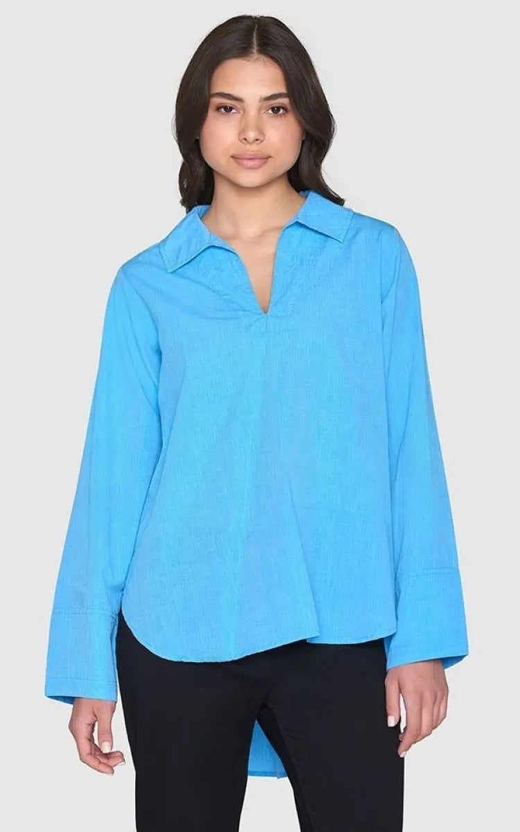 KnowledgeCotton Apparel Shirt Loose A-shape Chambray
