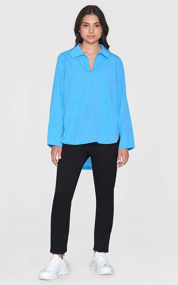 KnowledgeCotton Apparel Shirt Loose A-shape Chambray