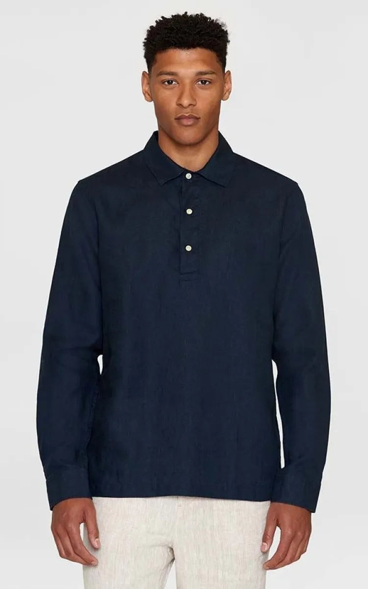 KnowledgeCotton Apparel Shirt Polo Loose Linen
