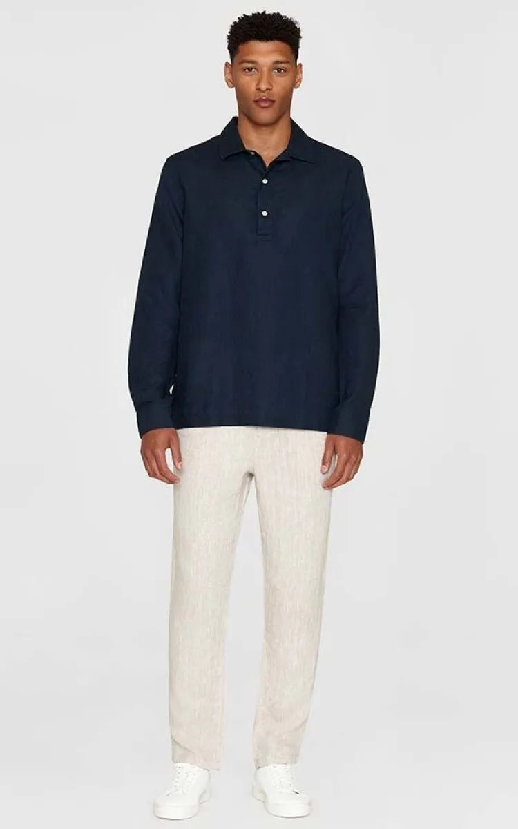 KnowledgeCotton Apparel Shirt Polo Loose Linen