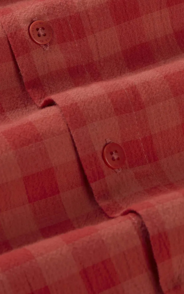 Thinking MU Shirt Red Checks Seersucker Paddy