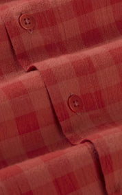 Thinking MU Shirt Red Checks Seersucker Paddy