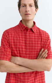 Thinking MU Shirt Red Checks Seersucker Paddy