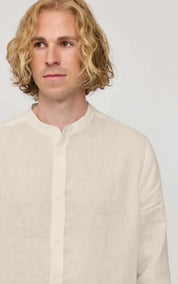 Mazine Shirt Stand Collar Linen