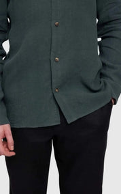 Mazine Shirt Stand Collar Linen