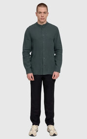 Mazine Shirt Stand Collar Linen